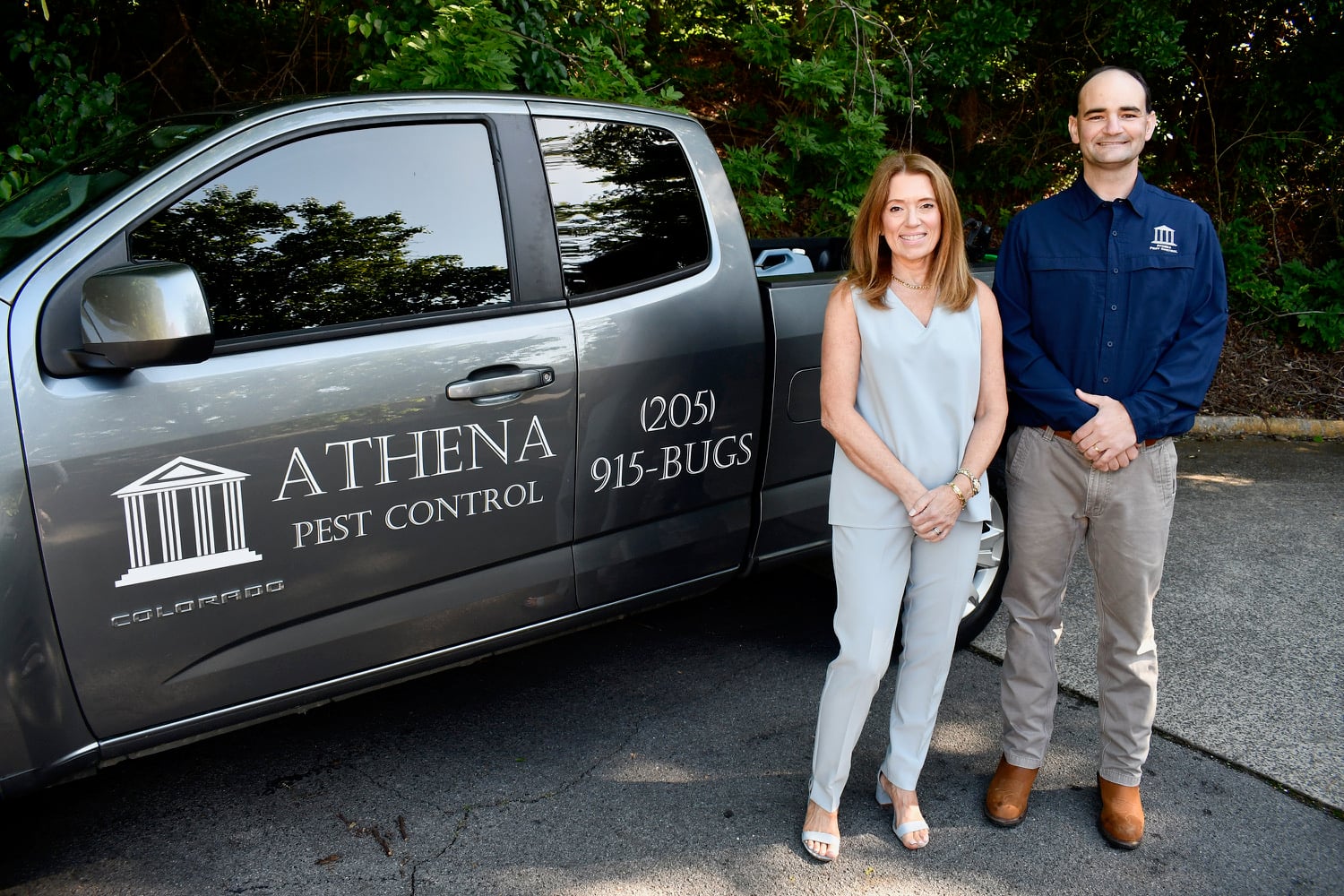 athena pest control owners katherine debuys and witman wesley