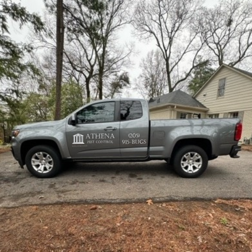 athena pest control truck ready to service a home in mountain brook