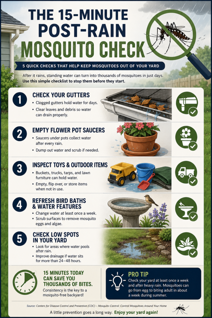 15 minute post rian mosquito check list infographic